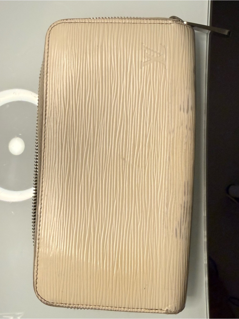 Louis Vuitton Cream Epi Zip-Around Wallet